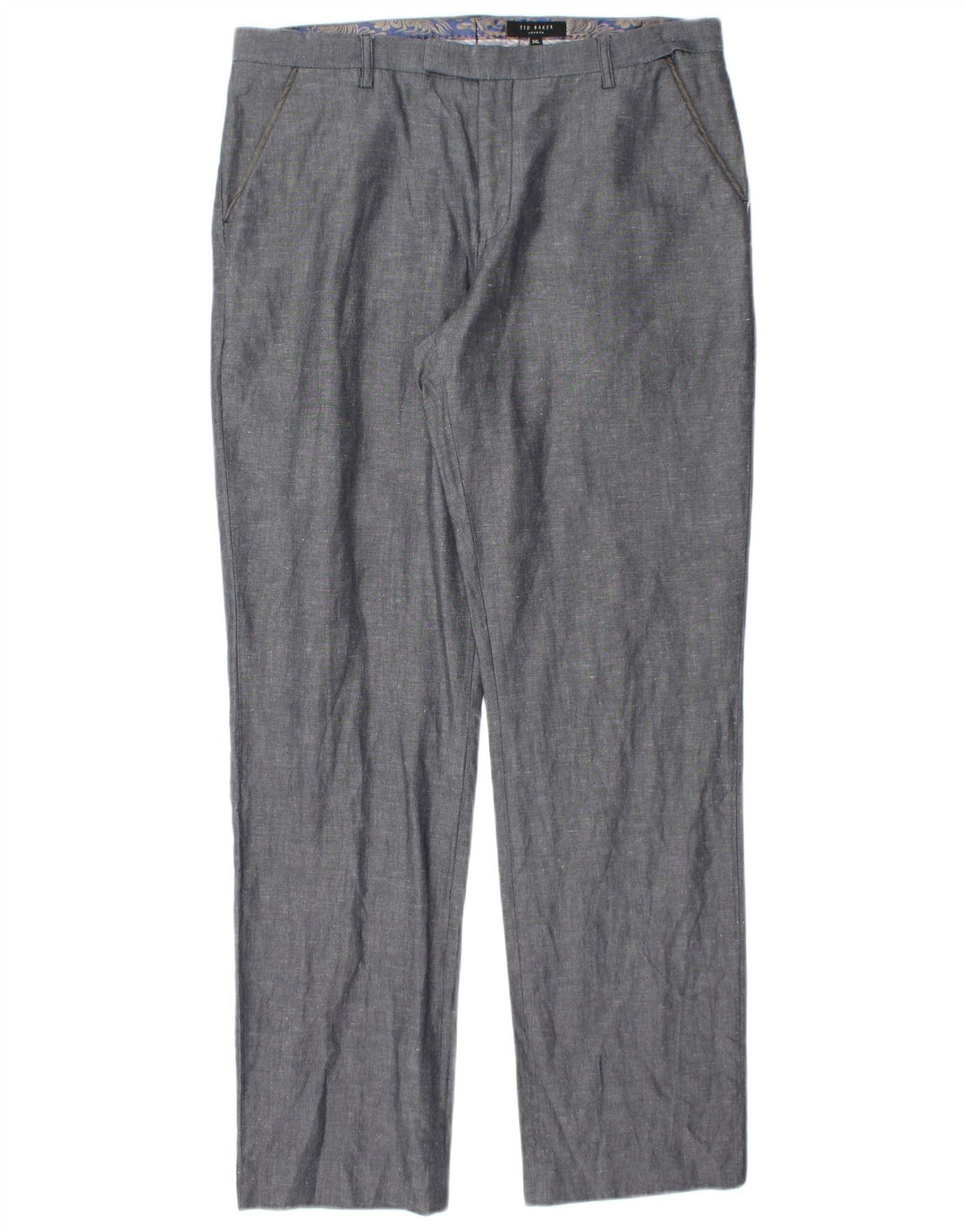 TED BAKER Gerade Chinohose für Herren, W34, L32, Blau, Baumwolle