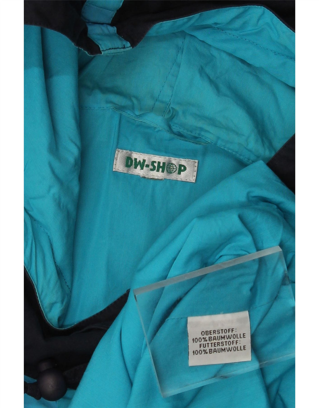 DW-SHOP Damen-Windbreaker-Mantel mit grafischer Kapuze, UK 20 2XL, marineblaue Baumwolle