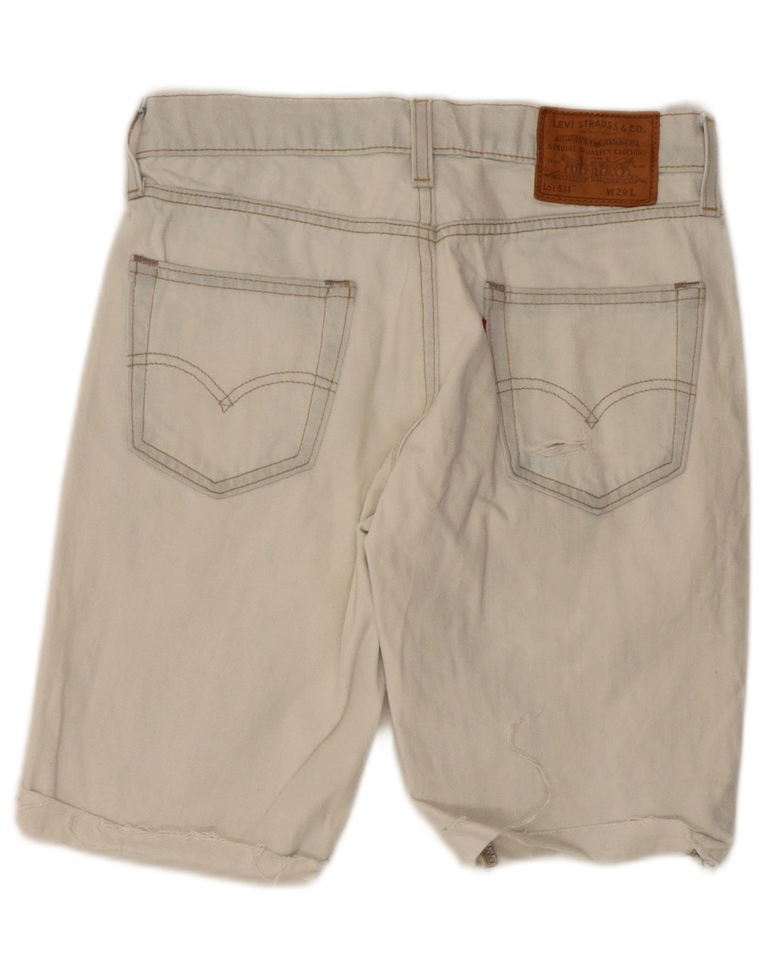Levi's Herren 511 Slim Fit Distressed Denim Shorts W29 Small Blaue Baumwolle