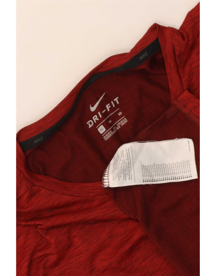 Nike Herren Dri Fit T-Shirt Top XL Rot meliertes Polyester
