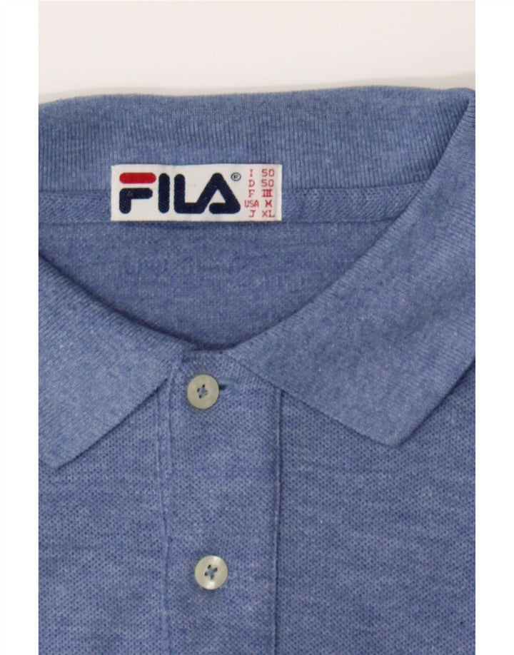 FILA Mens Polo Shirt IT 50 Medium Blue Cotton Vintage Fila and Second-Hand Fila from Messina Hembry 