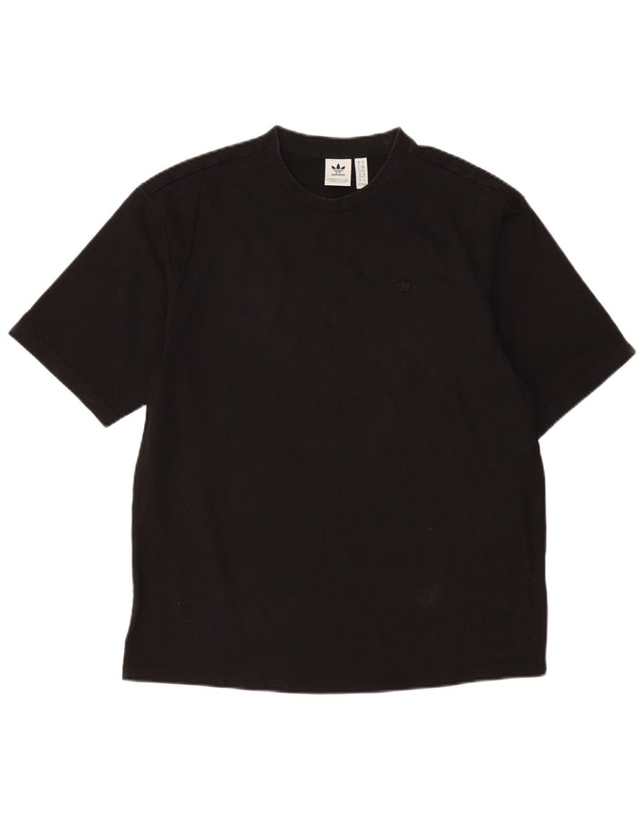 Adidas Damen Übergroßes T-Shirt Top UK 10 Small Schwarz