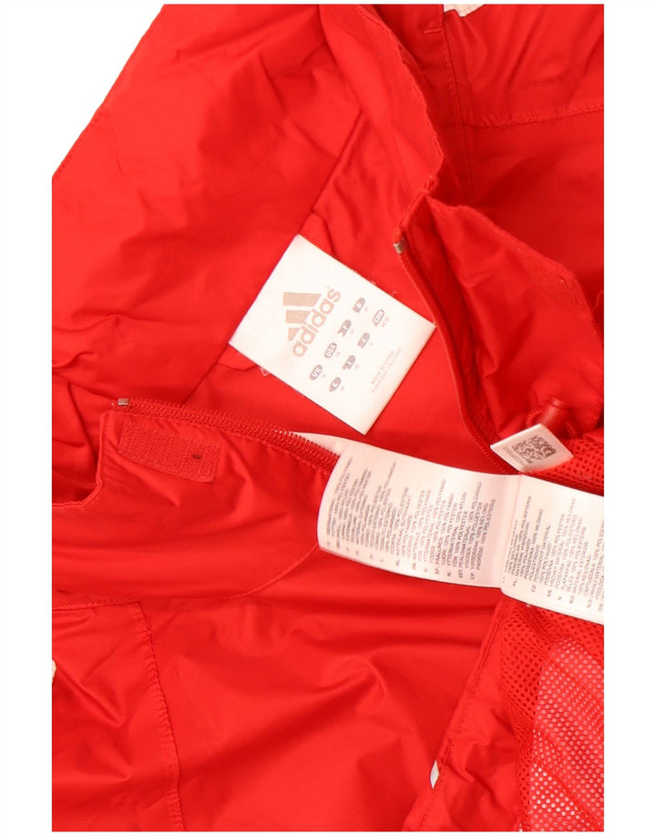 Adidas Herren-Regenjacke mit Kapuze, UK 38, mittelrot, Polyester