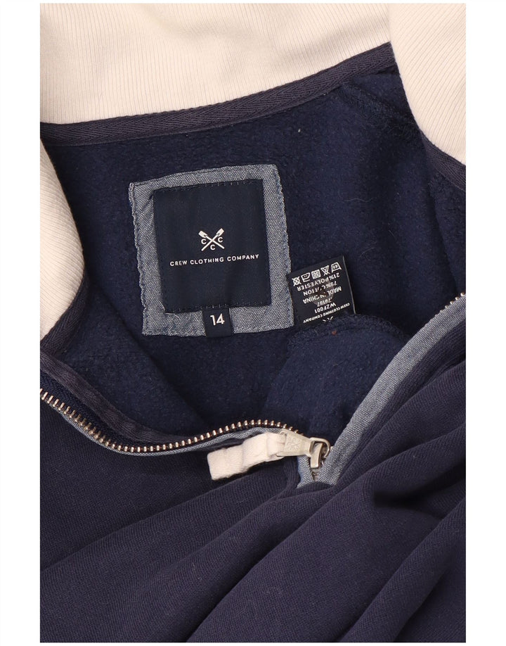 CREW CLOTHING Damen-Sweatshirt mit Reißverschluss am Hals, Gr. 14, Marineblau