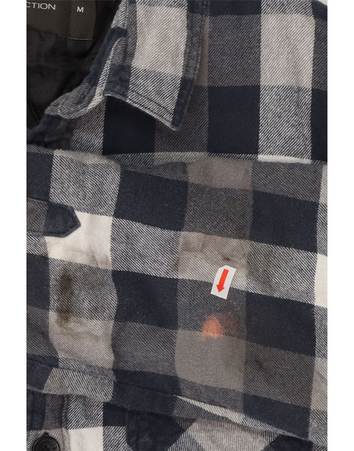 FRENCH CONNECTION Mens Lumberjack Flannel Shirt Medium Navy Blue Check