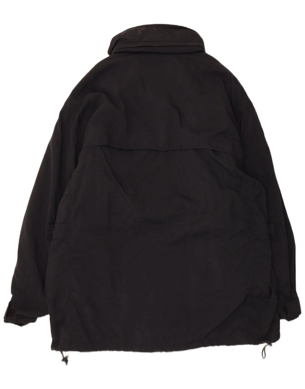 Vintage Herren Utility Jacke IT 54 2XL Schwarz Nylon