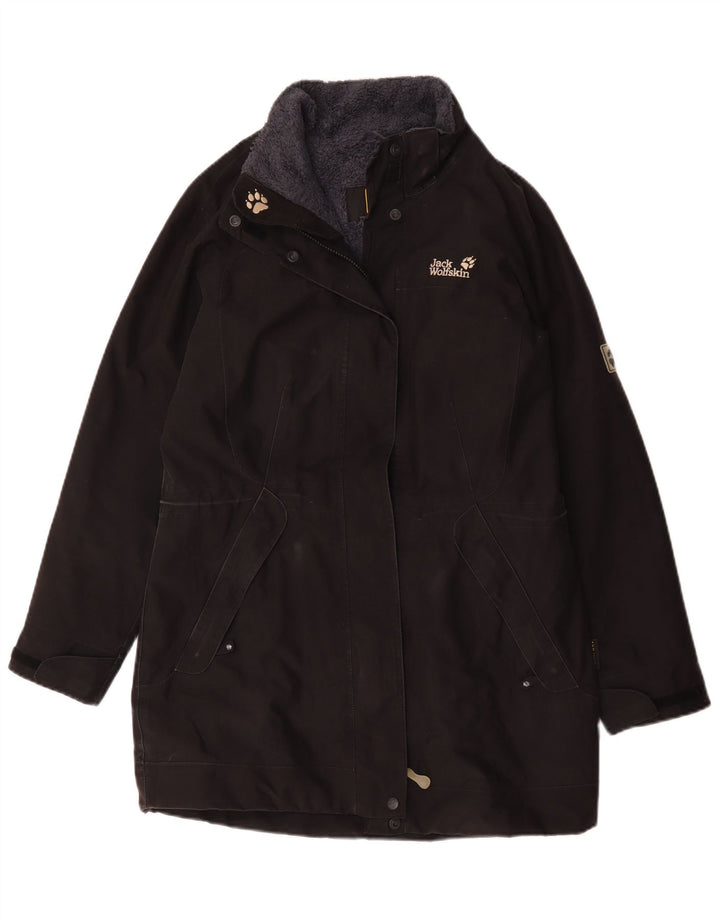 Jack Wolfskin Damen-Windbreaker-Mantel UK 12/14 Mittelschwarzes Polyester