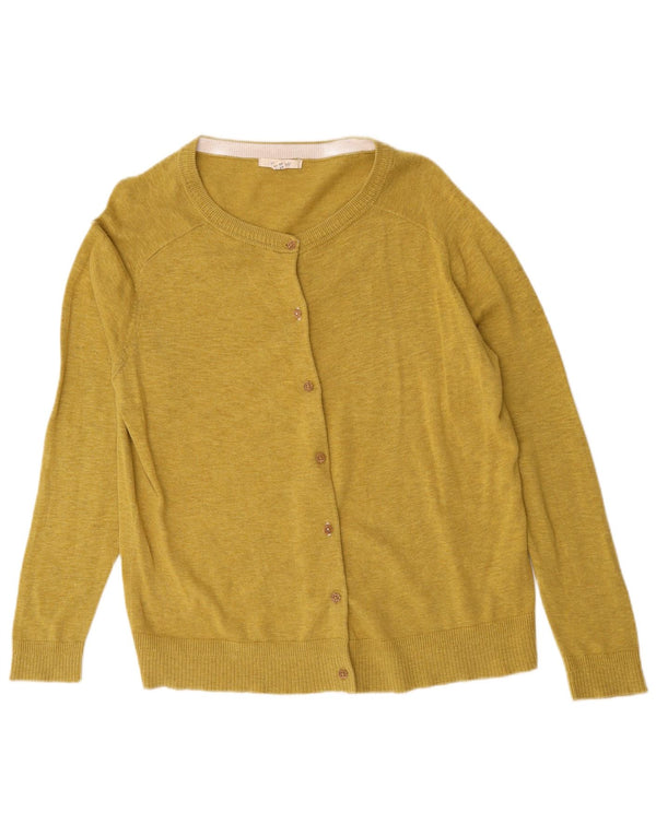 White Stuff Damen-Cardigan-Pullover, Gr. 42, groß, gelb gefleckte Baumwolle