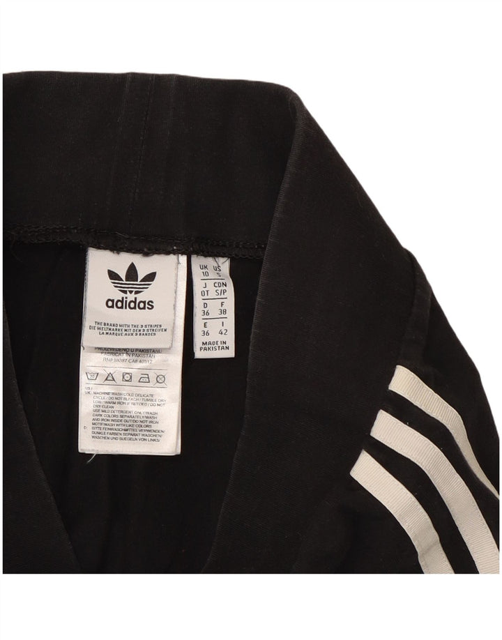 Adidas Damen Leggings UK 10 Small Schwarz Baumwolle
