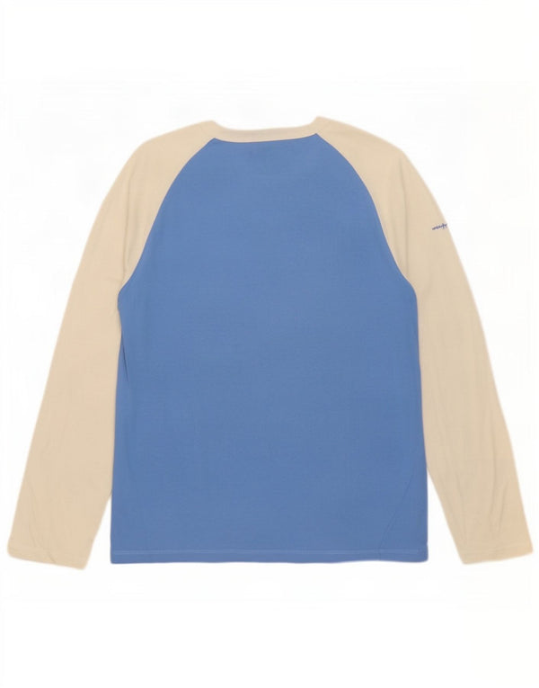 Champion Herren Grafik-Oberteil, langärmelig, groß, Blau, Colourblock-Baumwolle