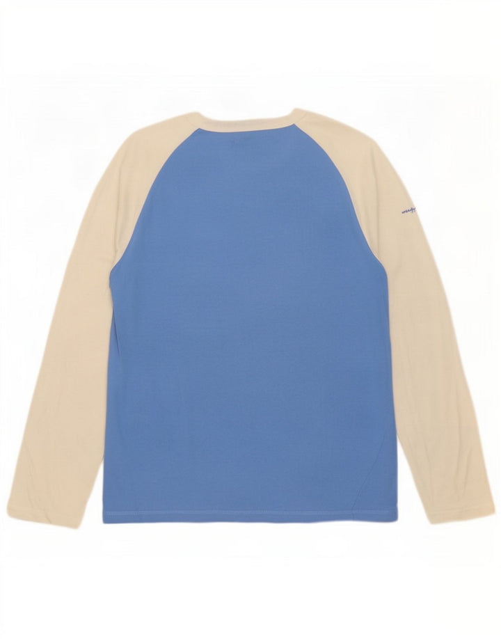 Champion Herren Grafik-Oberteil, langärmelig, groß, Blau, Colourblock-Baumwolle