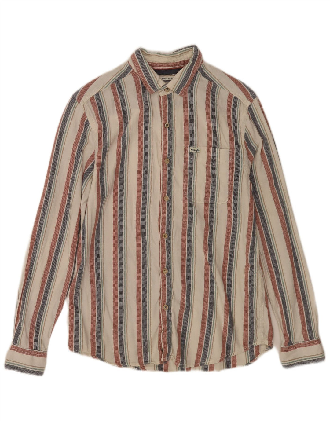 Wrangler Herren-Hemd in normaler Passform, klein, mehrfarbig, gestreift, aus Baumwolle