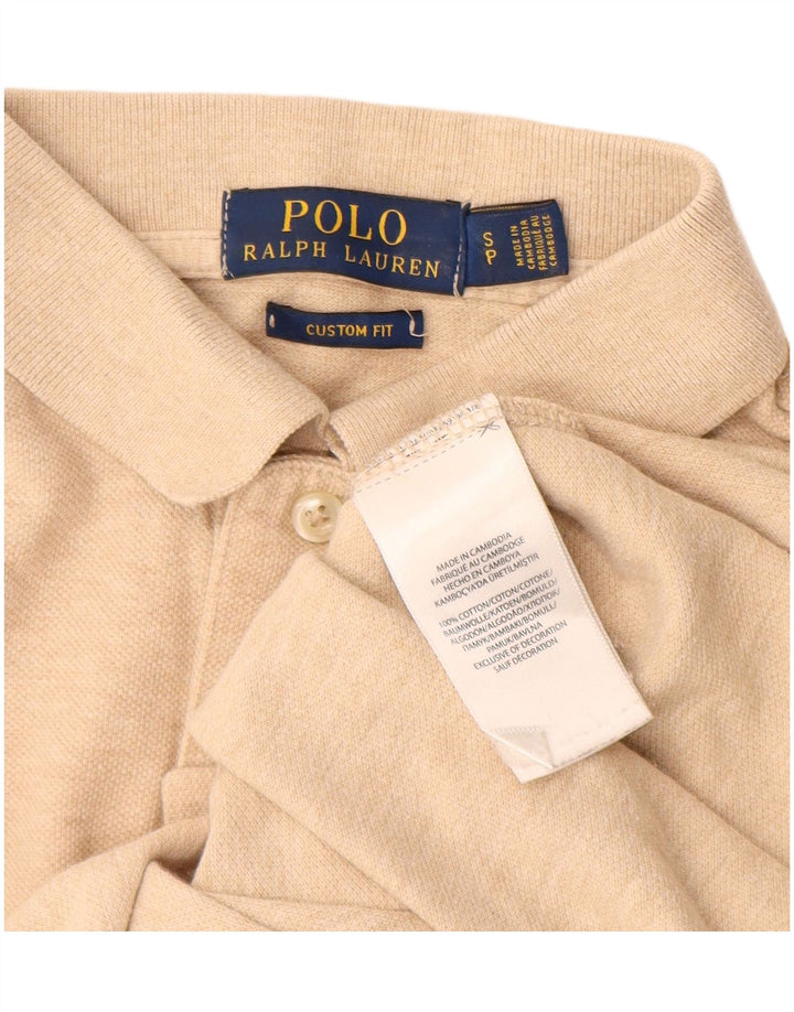 POLO RALPH LAUREN Herren-Poloshirt mit individueller Passform, Größe S, Beige, Baumwolle