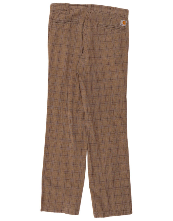 Carhartt Herren gerade Chinohose W30 L34 Beige Hahnentritt-Baumwolle