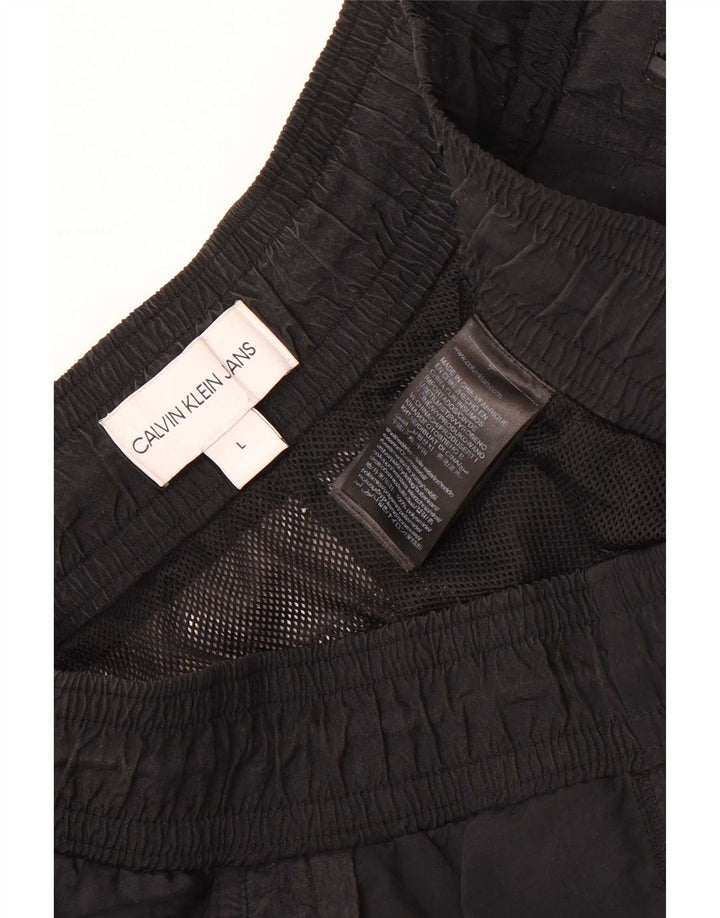 Calvin Klein Herren-Trainingshose, Jogginghose, Größe L, Schwarz, Polyamid