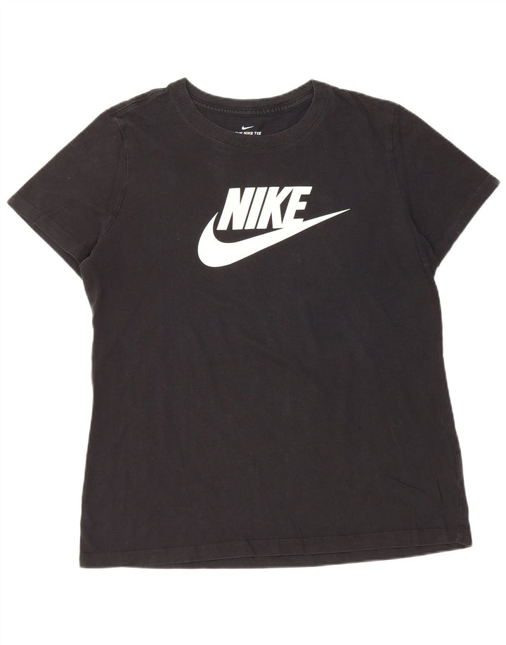 NIKE Damen Grafik T-Shirt Top UK 16 Large Schwarz