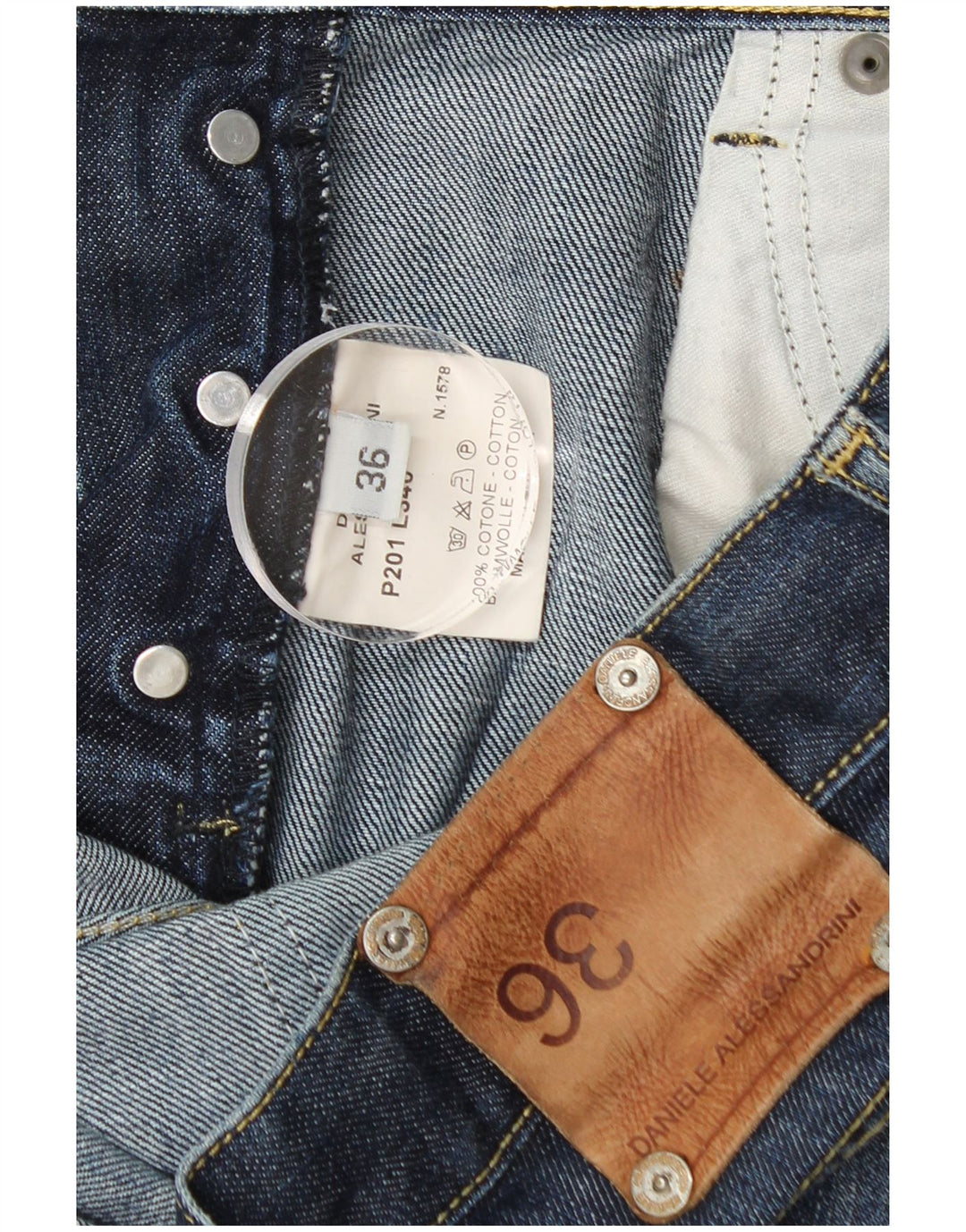Daniele Alessandrini Herren Straight Jeans W36 L31 Blaue Baumwolle