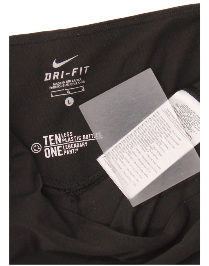 Nike Damen Dri Fit Leggings UK 16 Large Schwarz Polyester