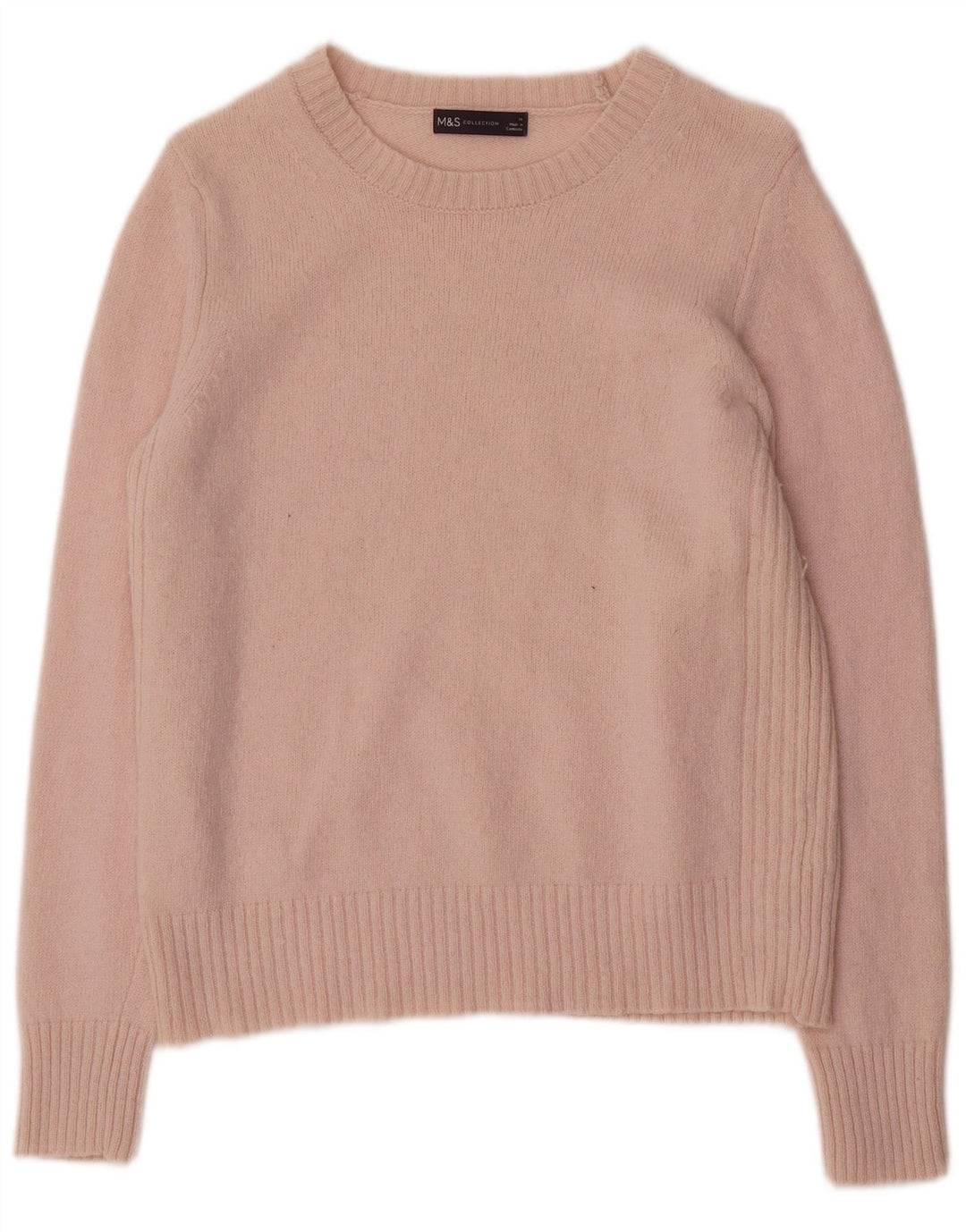 Marks & Spencer Damen-Pullover mit U-Boot-Ausschnitt, UK 14, mittelrosa Wolle