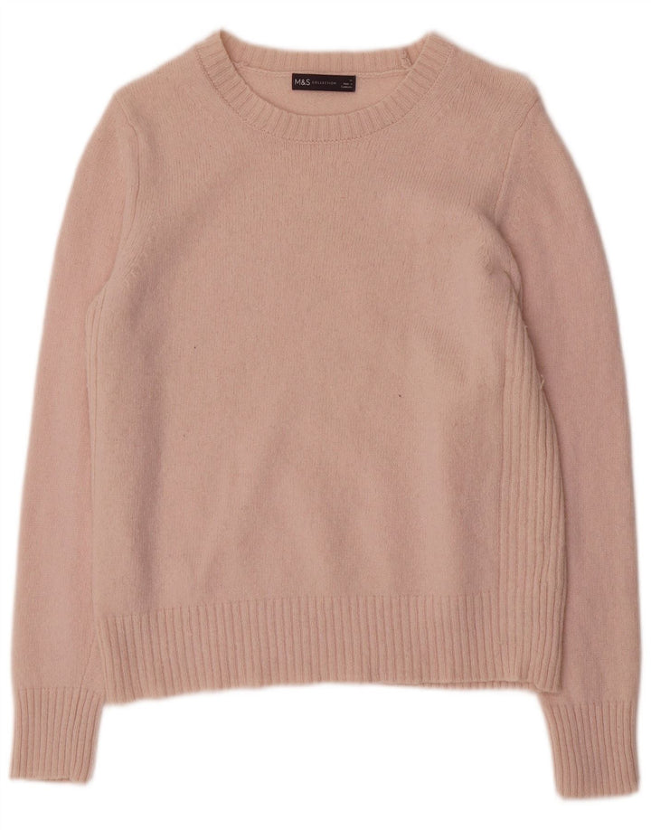 Marks & Spencer Damen-Pullover mit U-Boot-Ausschnitt, UK 14, mittelrosa Wolle