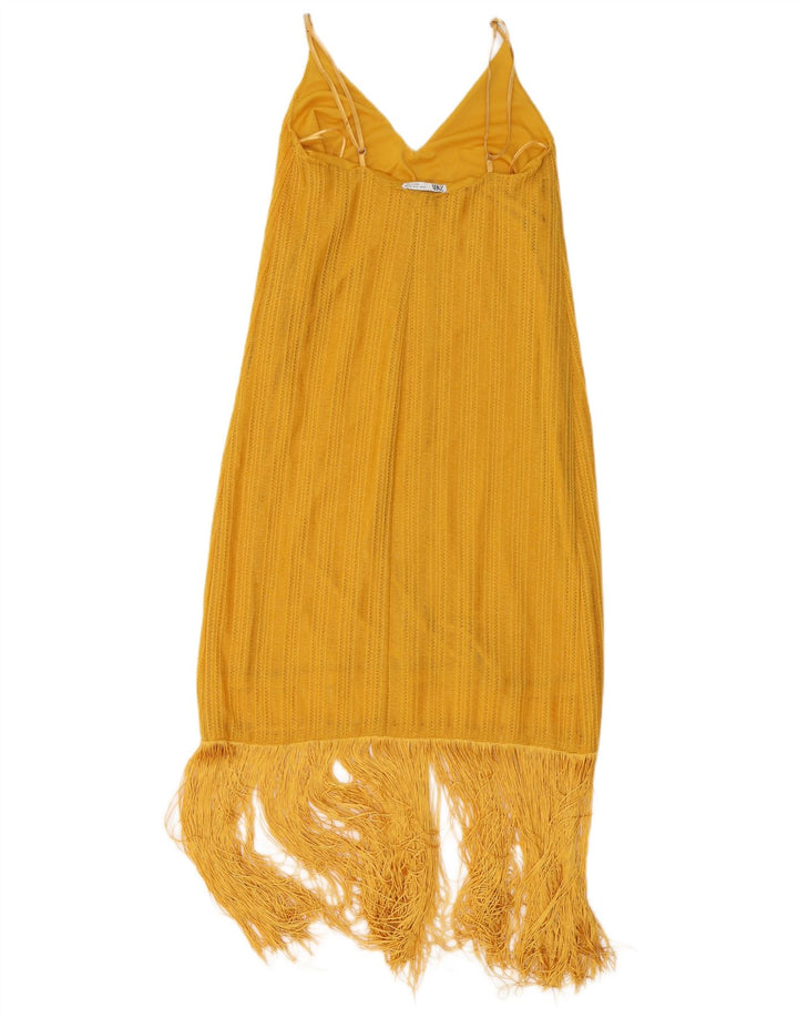 Zara Damen Charleston Kleid UK 10 Small Gelb