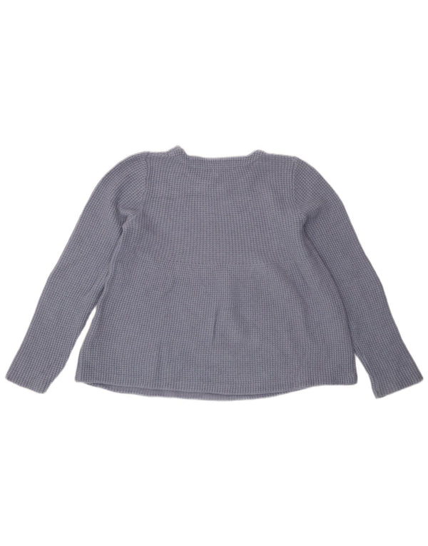 Zara Damen-Pullover mit U-Boot-Ausschnitt, Gr. 14, großes blaues Nylon