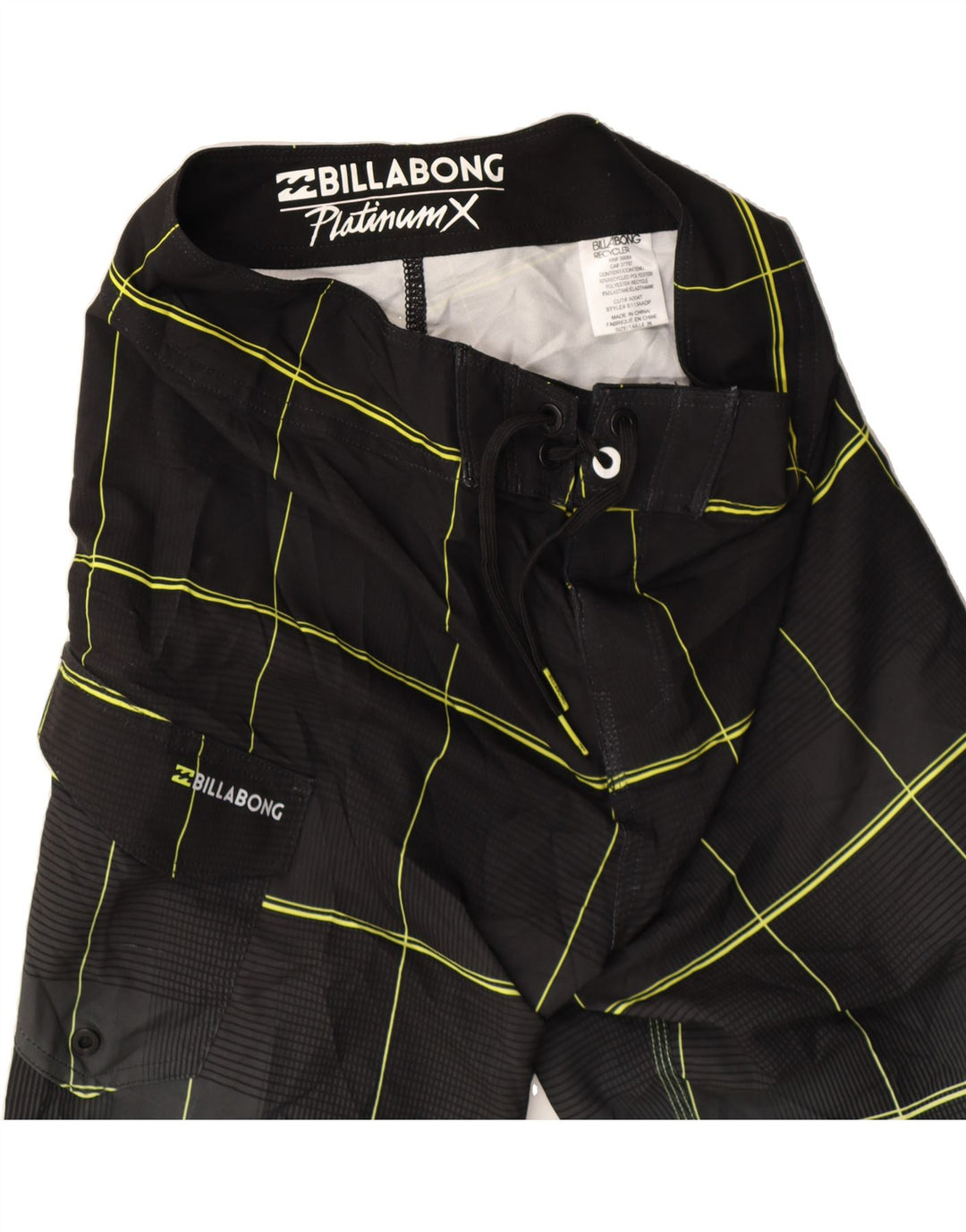 BILLABONG Boys Swimming Shorts 11-12 Years W26  Black Check Polyester Vintage Billabong and Second-Hand Billabong from Messina Hembry 