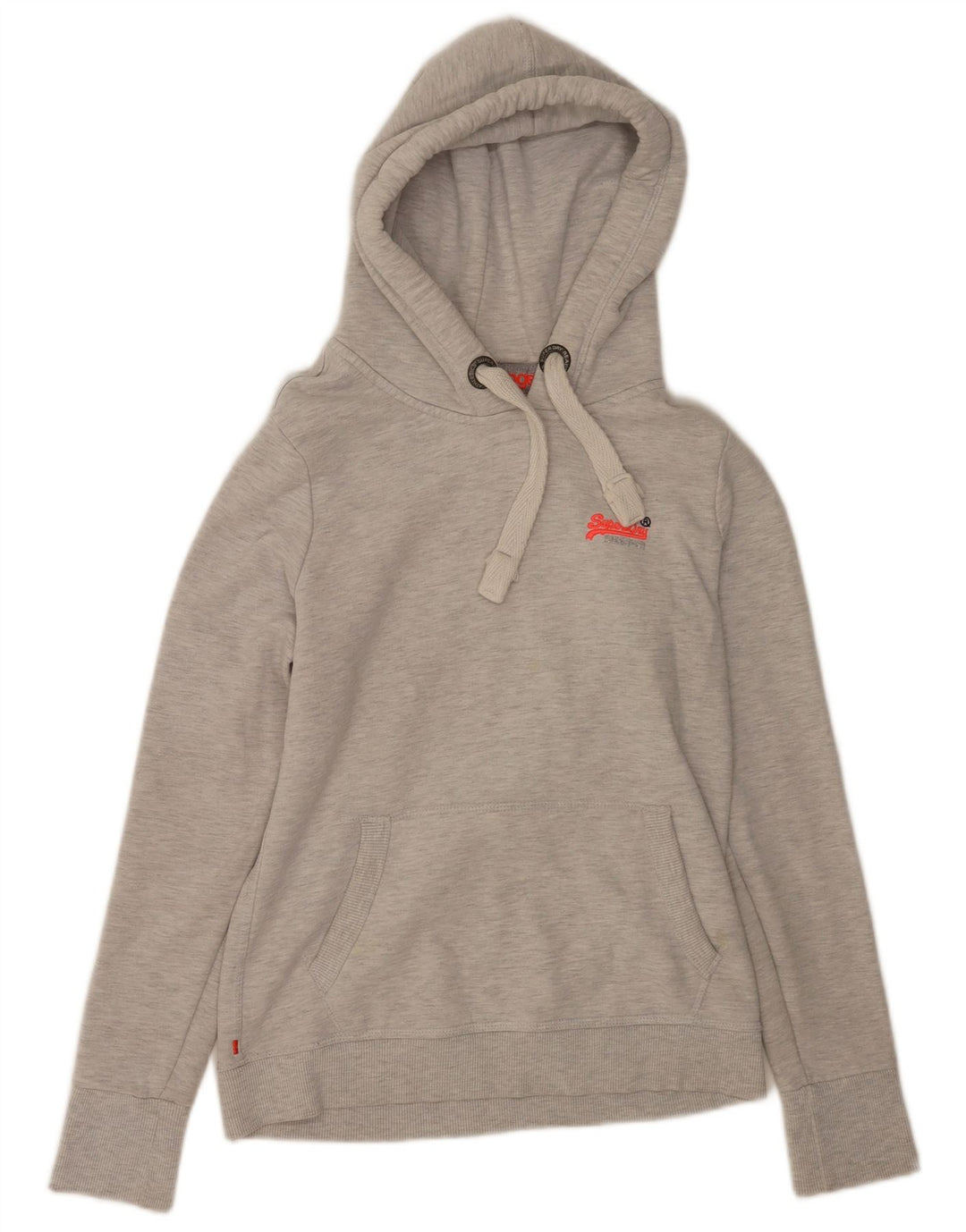 Superdry Damen Kapuzenpullover UK 14 Mittelgraue Baumwolle