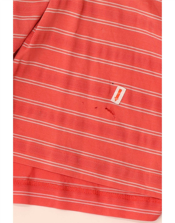 Nike Herren Poloshirt UK 42/44 Large Rot gestreift