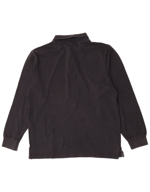 North Sails Herren-Langarm-Poloshirt 2XL aus schwarzer Baumwolle