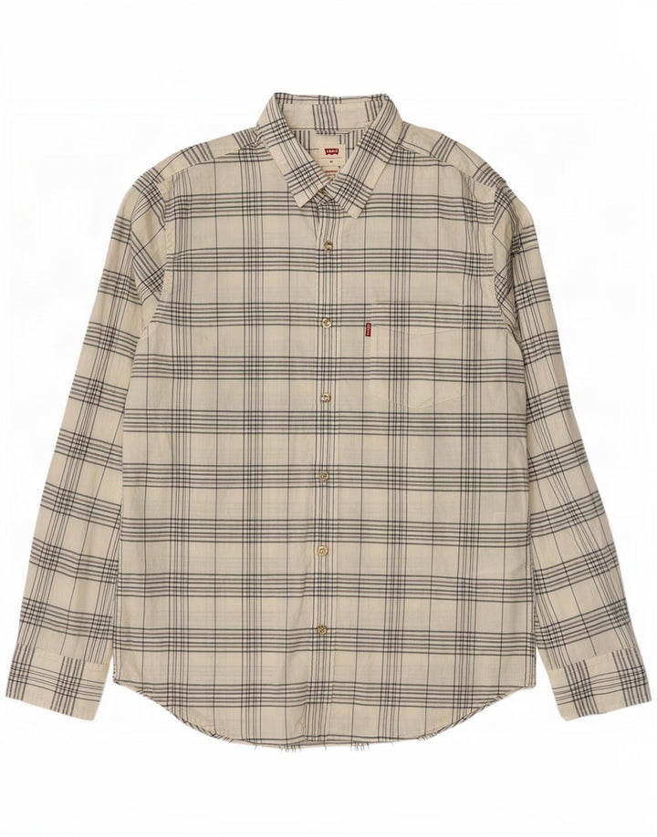 Levi's Herren-Hemd in Standard-Passform, mittelweiß, kariert, Baumwolle