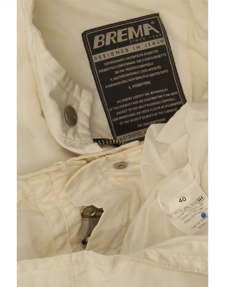 Brema Womens Graphic Utility Jacket IT 40 Small White Polyamid