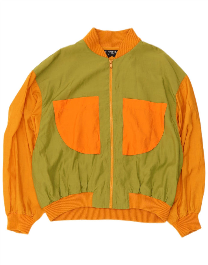 I.B Diffusion Damen Bomberjacke mit Grafik, US 10, Größe L, Grün, Farbblock