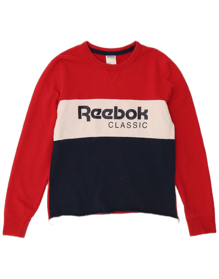 Reebok Damen Sweatshirt Pullover UK 14 Medium Mehrfarbig Colourblock
