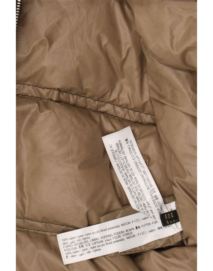 Massimo Dutti Damen Übergroße wattierte Jacke UK 10 Small Schwarzes Nylon