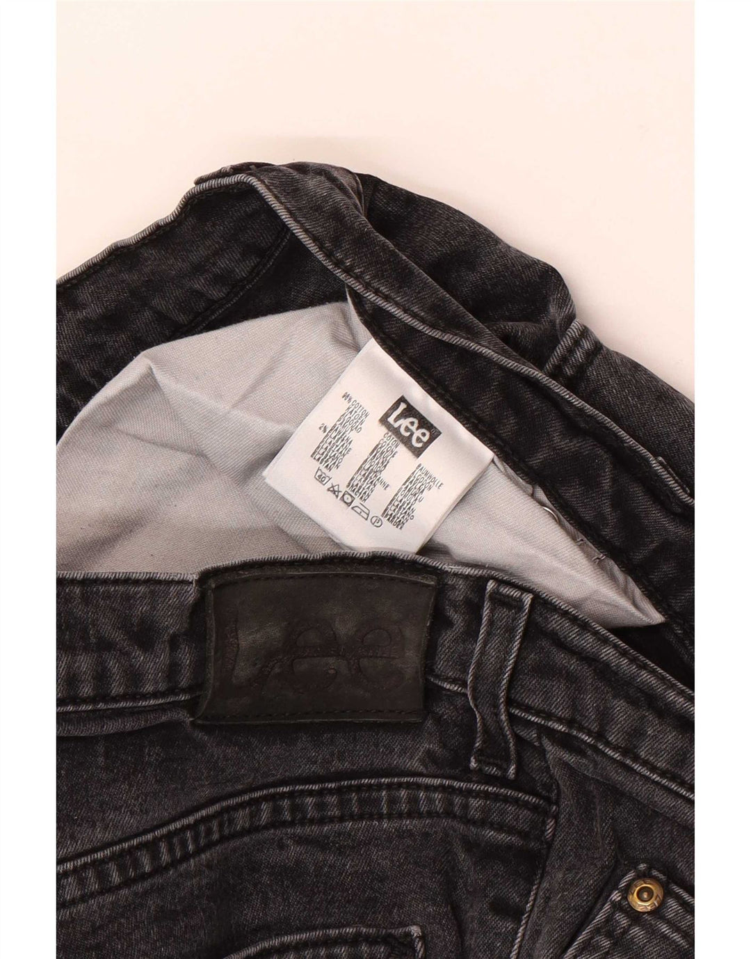 Lee Herren Brooklyn Straight Jeans W36 L36 Schwarze Baumwolle