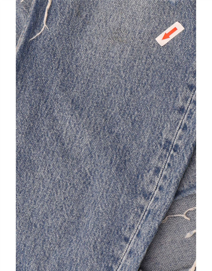 Zara Damen Distressed Straight Jeans EU 40 Medium W30 L27 Blaue Baumwolle