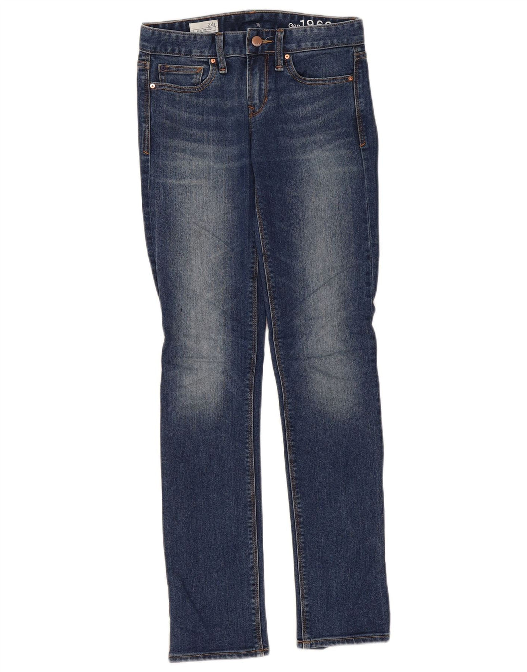 Gap Damen Straight Jeans W24 L31 Blaue Baumwolle