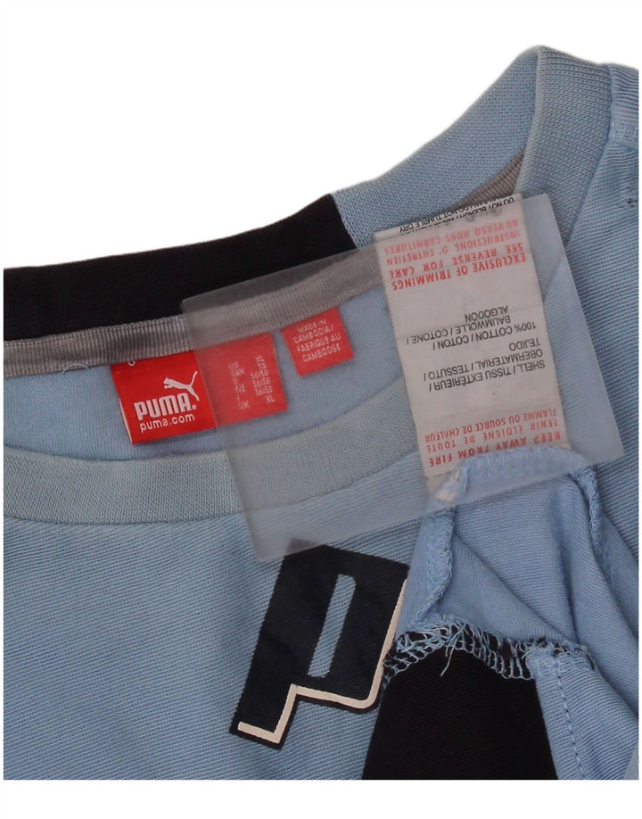 PUMA Herren Graphic Top Langarm XL Blau Baumwolle
