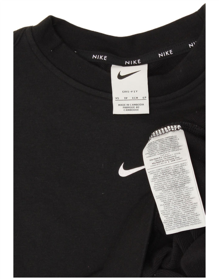 NIKE Damen Sweatshirt Pullover UK 6 XS Schwarz Polyester