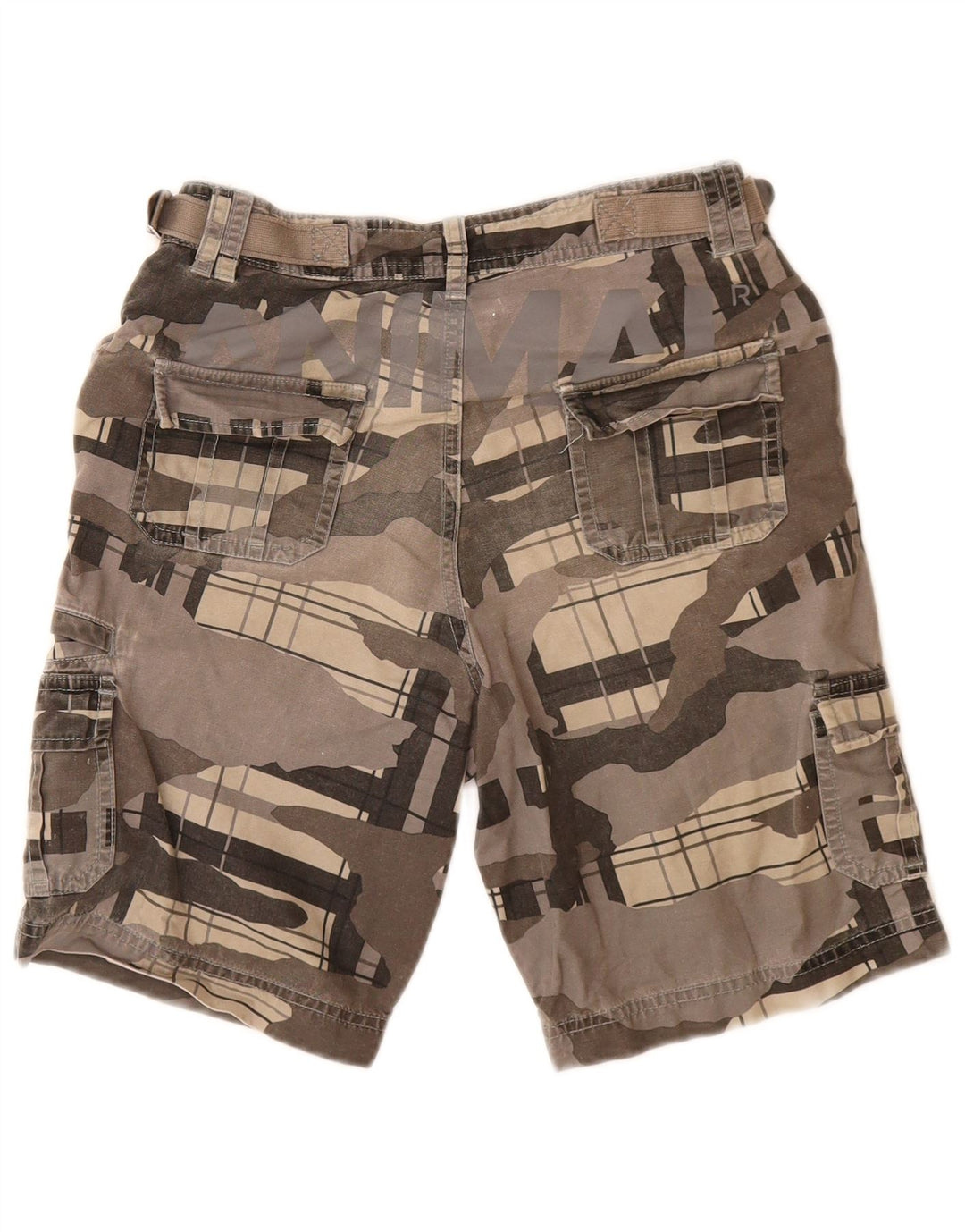 ANIMAL Cargo-Shorts für Jungen, 7–8 Jahre, W24, graue Camouflage-Baumwolle