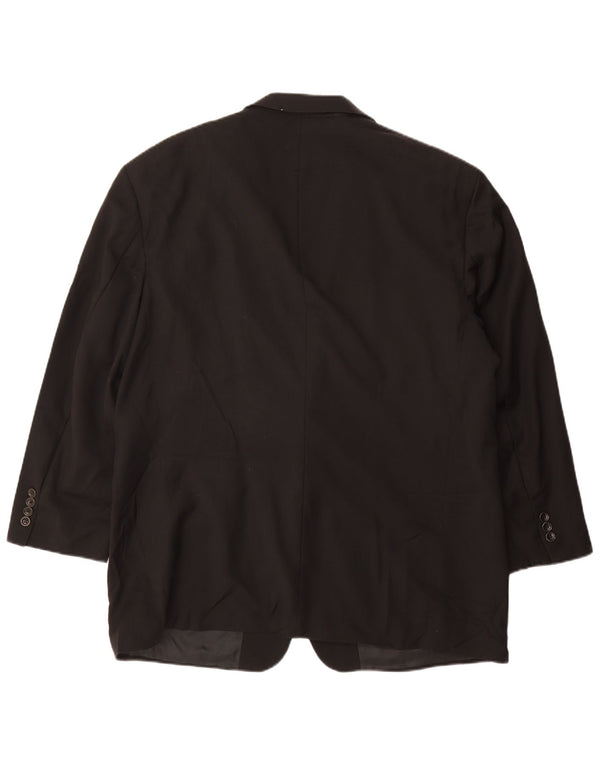 HUGO BOSS Herren 2-Knopf-Blazerjacke EU 56 3XL Schwarz Schurwolle