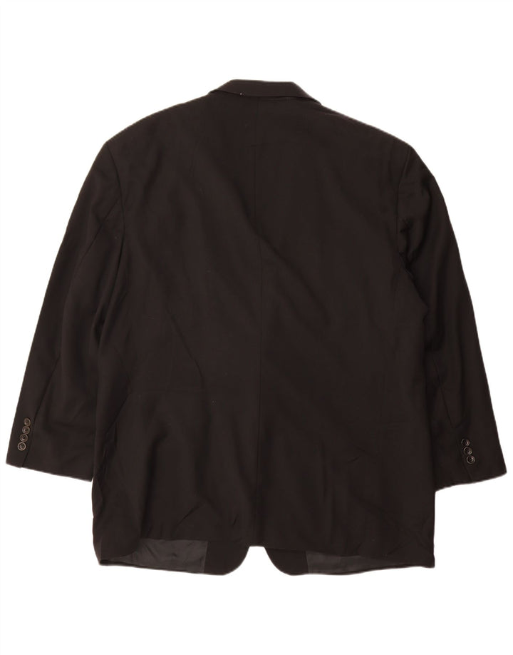 HUGO BOSS Herren 2-Knopf-Blazerjacke EU 56 3XL Schwarz Schurwolle