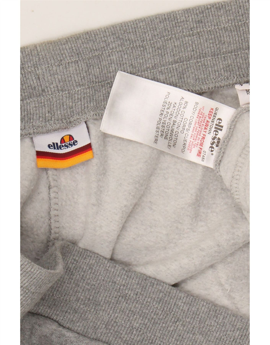 ELLESSE Mens Tracksuit Trousers Joggers Large Grey Flecked Cotton