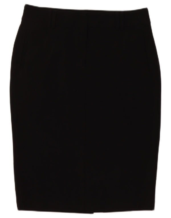 Marks & Spencer Damen Bleistiftrock UK 12 Medium W30 Schwarz Polyester