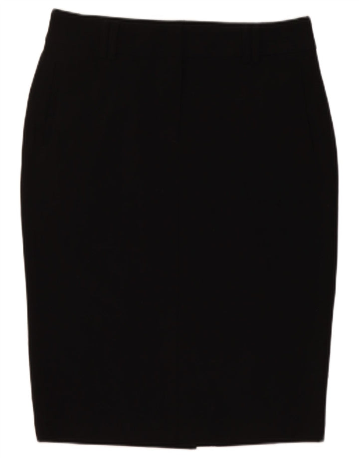 Marks & Spencer Damen Bleistiftrock UK 12 Medium W30 Schwarz Polyester
