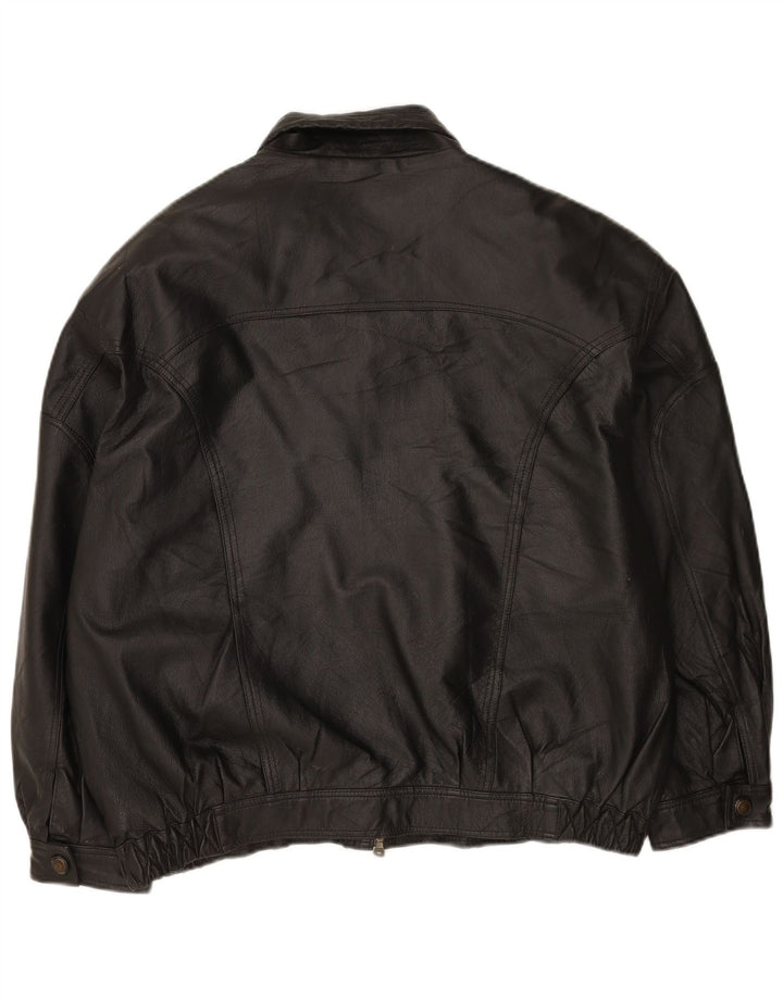Vintage Herren Lederjacke UK 42 XL Schwarzes Leder