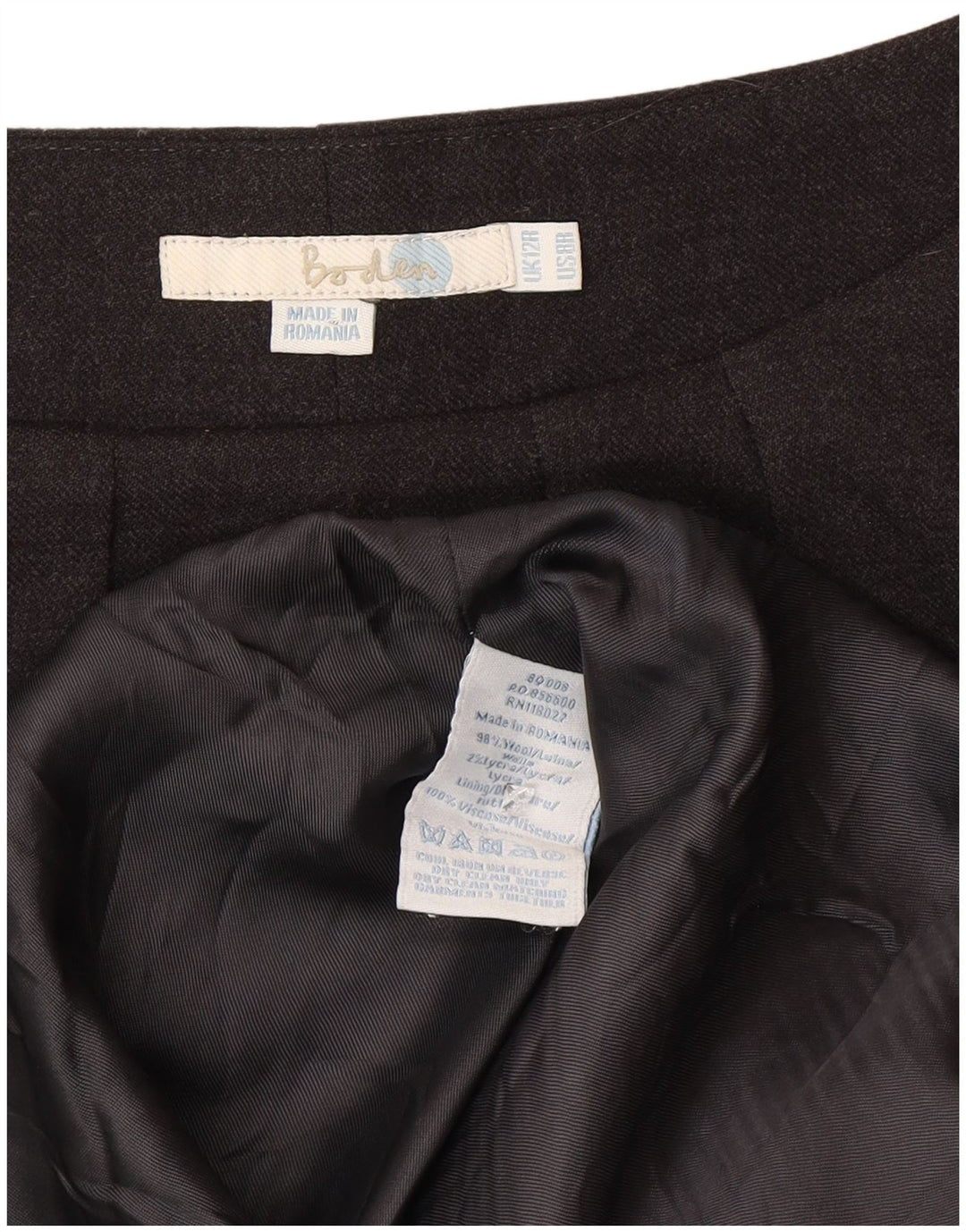 Boden Damen-Etuikleid mit 3/4-Ärmeln, normal, UK 12, mittelgraue Wolle