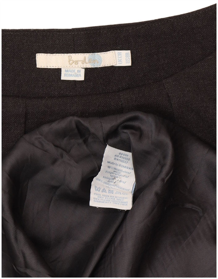 Boden Damen-Etuikleid mit 3/4-Ärmeln, normal, UK 12, mittelgraue Wolle