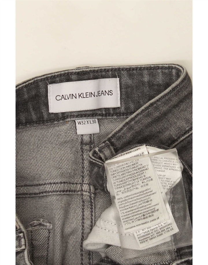 Calvin Klein Herren Larston Slim Jeans W32 L30 Graue Baumwolle